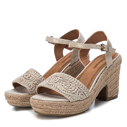 REFRESH - Sandalia de Tacón para Mujer - Sandalia con Cierre de Hebilla - Tacón 10 cm - Color Oro - Talla 38