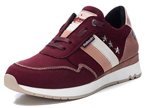 REFRESH - Zapatilla para Mujer - Cierre con Cordones - Color Burdeos - Talla 38