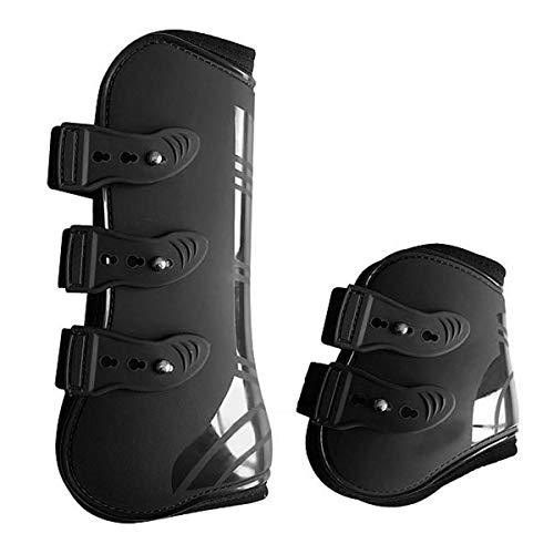 Rehomy Botas de Pierna Trasera Delantera de Caballo Protector de Guardia de Pierna de Caballo Ajustable para Protección de Tendón Ecuestre 4 Unids/Lote