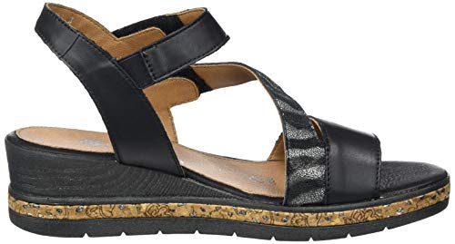 Remonte D3054, Sandalia con Pulsera Mujer, Negro (Schwarz/Schwarz 01), 43 EU