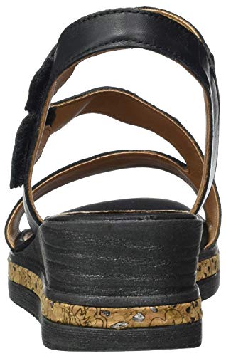 Remonte D3054, Sandalia con Pulsera Mujer, Negro (Schwarz/Schwarz 01), 43 EU