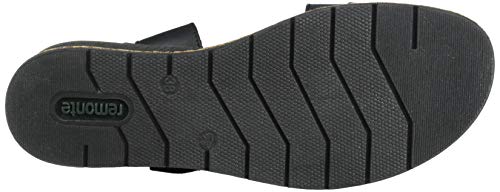Remonte D3054, Sandalia con Pulsera Mujer, Negro (Schwarz/Schwarz 01), 43 EU