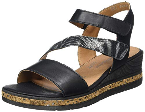 Remonte D3054, Sandalia con Pulsera Mujer, Negro (Schwarz/Schwarz 01), 43 EU