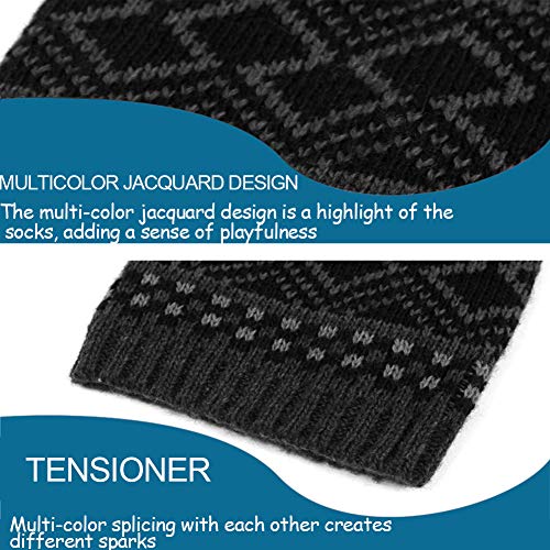 REYOK Calentadores piernas mujer, Calentadores de invierno para mujer Calentadores Calcetines de Pierna Tejidos de Punto de Invierno de Cable Calcetines Largo de Ganchillo