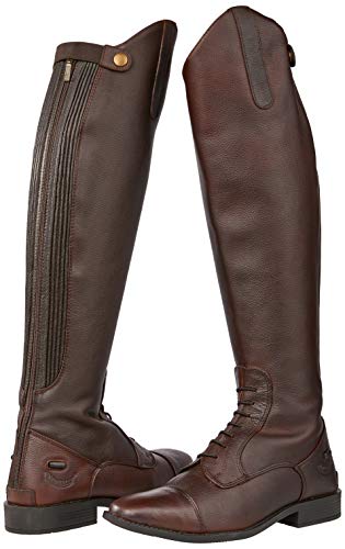 Rhinegold Brown Laced Leather Riding Boot-11(45)-Calf1 Elite Luxus-Botas de equitación con Cordones, Color marrón, Ecuestre, Size 11 (EU45) -Calf 1