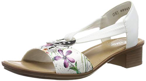 Rieker 62662-92, Sandalias Punta Cerrada Mujer, Multicolor (Ice-Multi/Weiss/Bianco 92), 38 EU