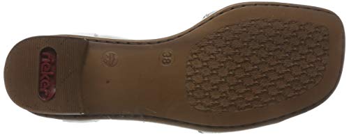 Rieker 62662-92, Sandalias Punta Cerrada Mujer, Multicolor (Ice-Multi/Weiss/Bianco 92), 38 EU