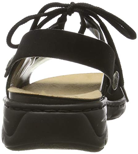 Rieker 64570-00, Sandalias Punta Cerrada Mujer, Negro (Schwarz/Schwarz 00), 37 EU