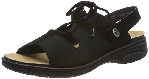 Rieker 64570-00, Sandalias Punta Cerrada Mujer, Negro (Schwarz/Schwarz 00), 37 EU