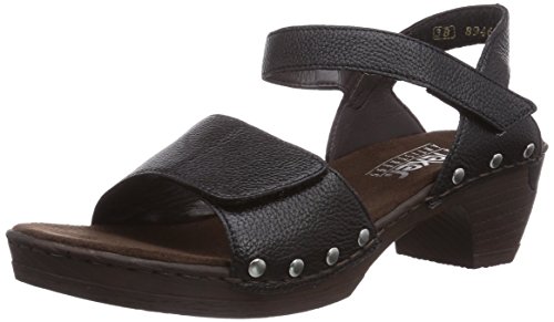 Rieker 66863, Sandalias Punta Cerrada Mujer, Schwarz (Schwarz / 01), 37 EU
