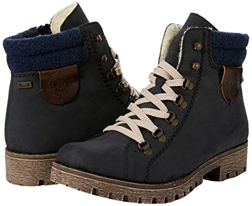 Rieker 785f8, Botines Mujer, Azul (Mare/Navy/Kastanie 14), 38 EU