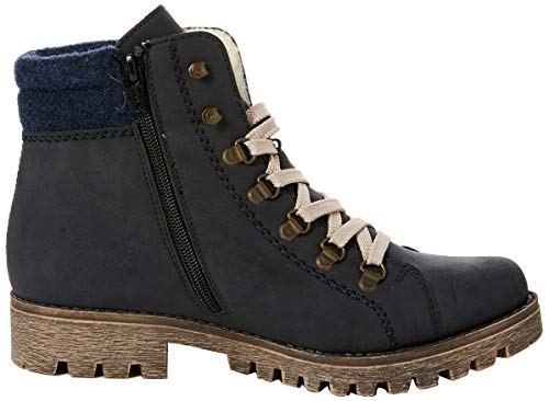 Rieker 785f8, Botines Mujer, Azul (Mare/Navy/Kastanie 14), 38 EU