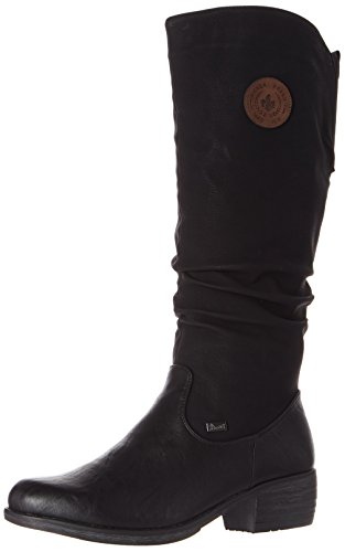 Rieker 93157, Botas Altas Mujer, Negro (Schwarz/Schwarz/Kastanie 00), 36 EU