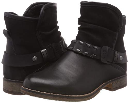 Rieker 97770, Botines Mujer, Negro (Schwarz/Schwarz/Altsilber 00), 38 EU