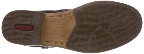 Rieker 97770, Botines Mujer, Negro (Schwarz/Schwarz/Altsilber 00), 38 EU