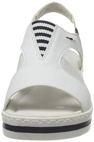 Rieker Frühjahr/Sommer V02Y5, Sandalias Punta Cerrada Mujer, Blanco (Weiss 80), 42 EU
