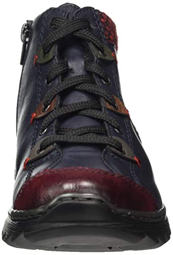 Rieker Herbst/Winter, Zapatillas Altas Mujer, Azul (Wine/Navy/Graphit/Brandy/Forest/Rot-Schwarz 37), EU
