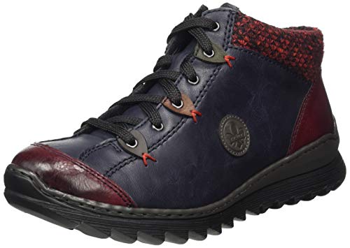 Rieker Herbst/Winter, Zapatillas Altas Mujer, Azul (Wine/Navy/Graphit/Brandy/Forest/Rot-Schwarz 37), EU
