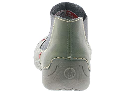 Rieker Mujer Botines 52590, señora Botas Chelsea, Botas,Botas de Media caña,Botines,botín,Slip on,Botines de Invierno,Forrado,Forest,38 EU / 5 UK