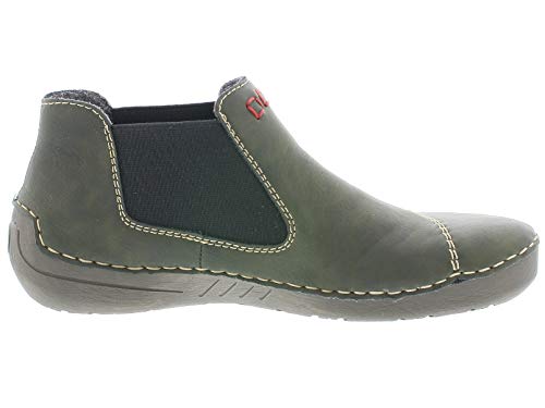 Rieker Mujer Botines 52590, señora Botas Chelsea, Botas,Botas de Media caña,Botines,botín,Slip on,Botines de Invierno,Forrado,Forest,38 EU / 5 UK