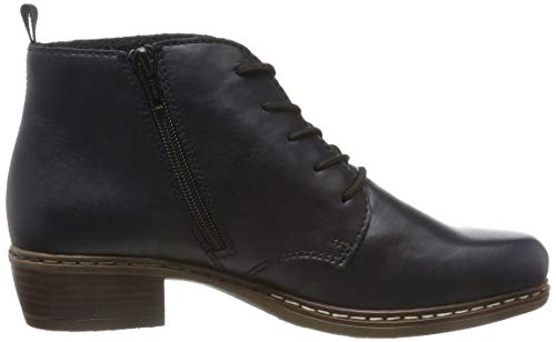 Rieker Mujer Botines Y0843, señora Botas Chukka, Medias Botas,botín con Cordones,Navy,38 EU / 5 UK