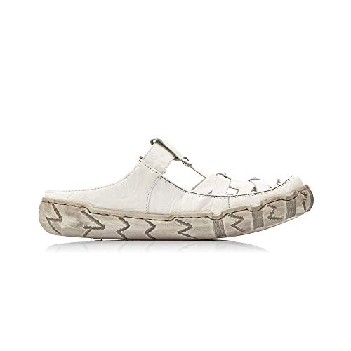 Rieker Mujer Mocasines L0396, señora Zapatilla Deportiva,Calzado de Medio Zapato,Slip-on,Zapato de Ocio,Slip-in Abierto,Weiss,42 EU / 8 UK