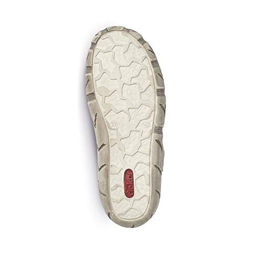 Rieker Mujer Mocasines L0396, señora Zapatilla Deportiva,Calzado de Medio Zapato,Slip-on,Zapato de Ocio,Slip-in Abierto,Weiss,42 EU / 8 UK