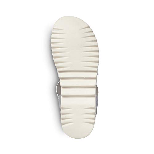 Rieker Mujer Sandalias de Vestir V6463, señora Sandalia de la Plataforma,Zapatos de Verano,cómoda Suela,Suela Gruesa,Silber,37 EU / 4 UK