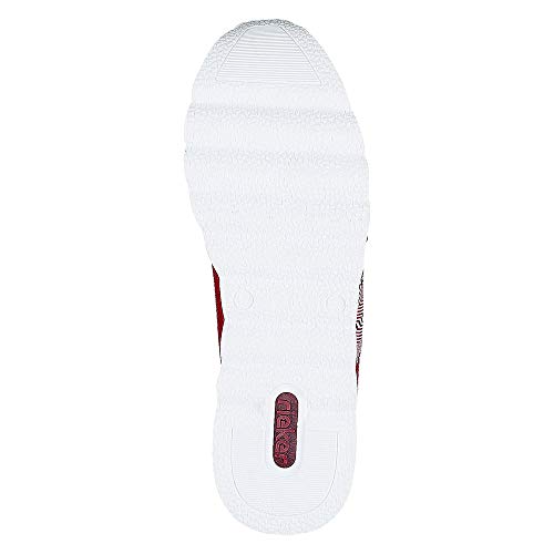 Rieker Mujer Zapatos Bajos L3317, señora Bajo,Plantilla Desmontable,Zapato Deportivo,Plataforma de la Suela,Zapato bajo,Rojo (Rot / 33),37 EU / 4 EU