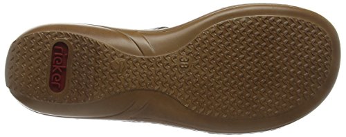 Rieker Mujer Zuecos 60885, señora Mulas, Zapatillas de jardín, Suela de Plataforma,Azur / 12,38 EU / 5 UK