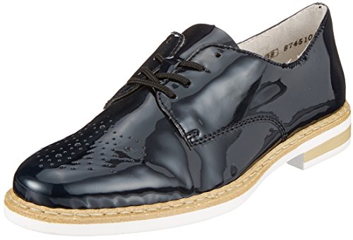 Rieker N0413, Zapatos de Cordones Derby Mujer, Azul (Marine), 42 EU