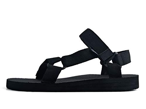 riemot Sandalias Mujer Hombre, Zapatos Verano para Caminar, Sandalias de Senderismo, Trekking, Playa, Casual, Sandalias Deportivas con Tiras, Sandalias de Punta Descubierta, Planas Comodas,W Negro-39