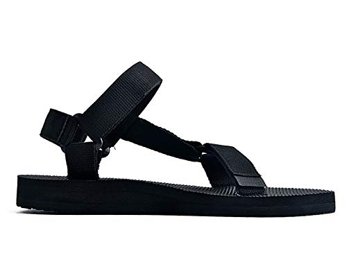 riemot Sandalias Mujer Hombre, Zapatos Verano para Caminar, Sandalias de Senderismo, Trekking, Playa, Casual, Sandalias Deportivas con Tiras, Sandalias de Punta Descubierta, Planas Comodas,W Negro-36