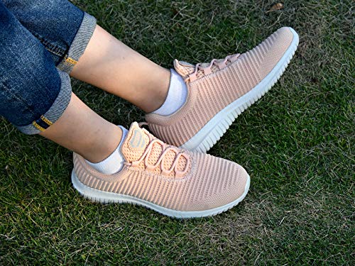 riemot Zapatillas Deportivas de Mujer, Zapatos para Correr Deporte al Aire Libre Running Fitness Gimnasio Súper Ligeras y Transpirables Sneakers Calzado Casual, Rosa EU 40