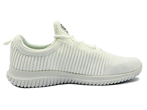 riemot Zapatillas Deportivas para Hombre Mujer, Zapatos para Correr Deporte al Aire Libre Running Fitness Gimnasio Súper Ligeras y Antideslizante Transpirables Sneakers Calzado Casual, Blanco 38