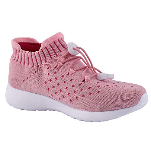 riemot Zapatillas Deportivas para Niño Niña, Zapatos para Correr Deporte al Aire Libre Running Súper Ligeras y Antideslizante Transpirables Sneakers Calzado Casual, Rosa EU 32