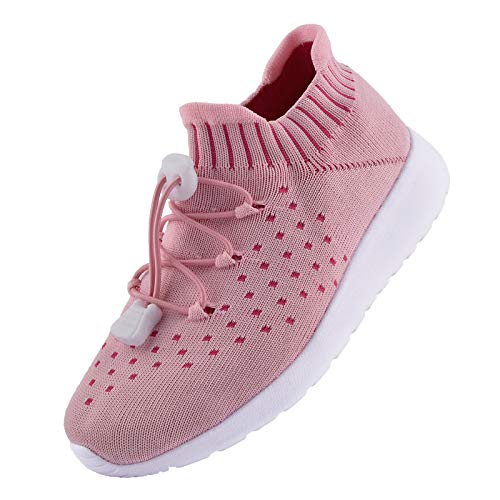 riemot Zapatillas Deportivas para Niño Niña, Zapatos para Correr Deporte al Aire Libre Running Súper Ligeras y Antideslizante Transpirables Sneakers Calzado Casual, Rosa EU 32