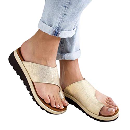 riou 2019 Nuevas Mujeres Cómodas Plataforma Sandalia Zapatos Romanas Verano Playa Viajes Zapatillas Moda Sandalias Cómodas Damas Zapatos Plataforma(Oro, 37)