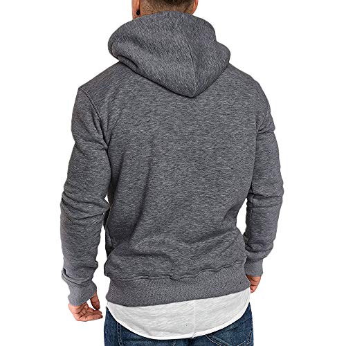 riou ¡Oferta Sudaderas con Capucha para Hombre Cosy Chaqueta Deportiva Sudadera con Cremallera Completa Ecosmart Hoodie Casual Jerséis Top Blouse ¡Caliente! (Dark Gray, L)