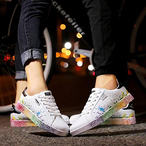 riou Zapatillas de Deportivos de Running para Mujer Zapatos Blancos Alpargatas Mujer cuña Fitness Casuales Aire Libre y Deporte Gimnasia Ligero Sneakers 35-46