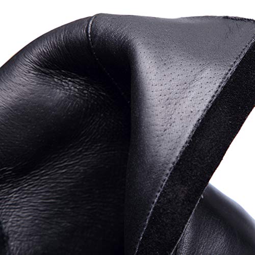 rismart Mujer Botas Militar Moteras Cuero Media Pierna Invierno Guay Botines SN02932(Negro,39 EU)