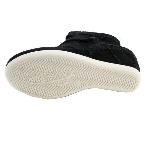 Rismart Mujer Tacón de cuña Linda Cómodo Bucle De Gancho Tela&Ante Cuero Casual Zapatillas Zapatos 8522(Negro,EU37)