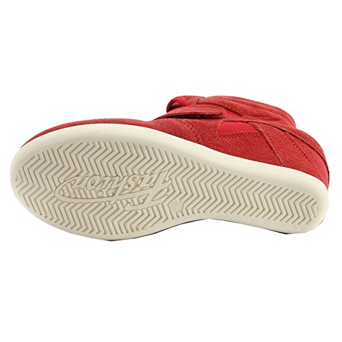 Rismart Mujer Zapatos Formal Oculto Tacón Cuña Gamuza Tela Zapatillas (Rojo,EU37)