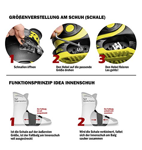 Roces Botas de esquí Idea, niños Unisex, Blanco/Rosa Oscuro, MP 22.5-25.5