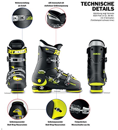 Roces Botas de esquí Idea, niños Unisex, Blanco/Rosa Oscuro, MP 22.5-25.5