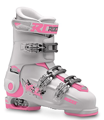 Roces Botas de esquí Idea, niños Unisex, Blanco/Rosa Oscuro, MP 22.5-25.5