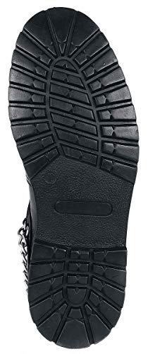 Rock Rebel by EMP Botas Negras con Cremalleras, Bandas Decorativas y Cadena Hombre Botas Negro EU41