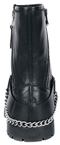 Rock Rebel by EMP Botas Negras con Cremalleras, Bandas Decorativas y Cadena Hombre Botas Negro EU41