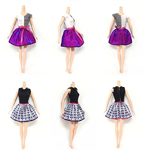 Ropa Para 29cm Muñecas, Lance Home 8 Conjuntos Vestidos+10 Pares de Zapatos+ 10pcs Bolsos Para 29cm Muñecas Accesorios Regalos Para los Niños, Estilo al Azar (28pcs)