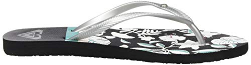 Roxy Bermuda Print, Zapatos de Playa y Piscina para Mujer, Multicolor (Black/Blue Bkb), 39 EU